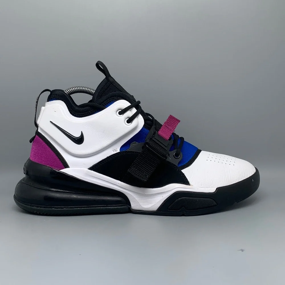 Nike Air Force 270 White Black Purple‎ Basketball Shoes AH6772-101 Men’s Sz 11